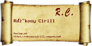 Rákosy Cirill névjegykártya